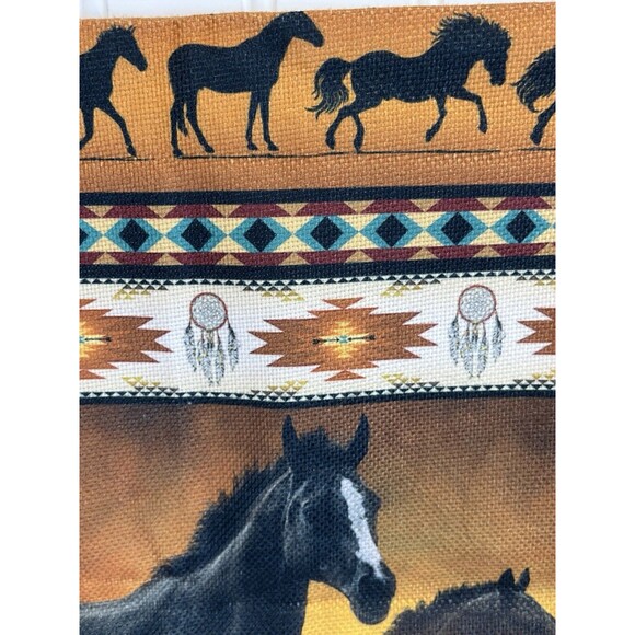 Pair NEW Pillow Covers  Aztec Native Horses Western  17x17 Zip Closure. Colorful - Picture 5 of 8